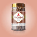 Simply Dhoop Artisanal Woods Dhoop Sticks in a premium 100g glass jar. Charcoal-free, hand-rolled incense with a deep earthy fragrance.