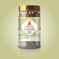 Simply Dhoop Artisanal Gugal Kapoor Dhoop Sticks in a premium 100g glass jar. Charcoal-free, hand-rolled purifying incense.